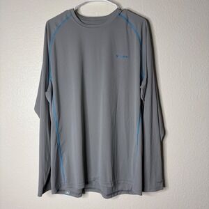 Simms SolarFlex Fishing Shirt Mens XL Gray Blue Long Sleeve UPF 50